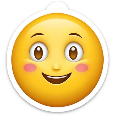 An emoji-style yellow face with a wide smile and two white heart-shaped eyes, expressing admiration or love sticker