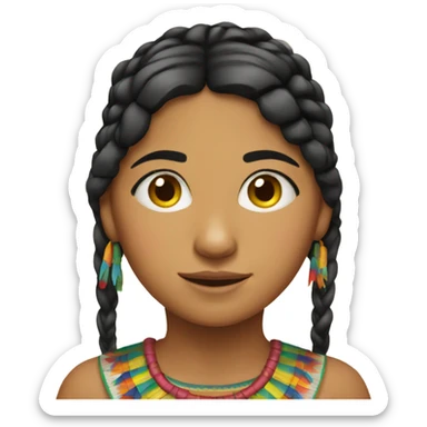 mexican mayan rural young girl sticker