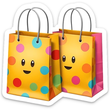 2 aesthetic shopping bag with pattern sticker