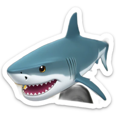 shark driving inside a school bus sticker