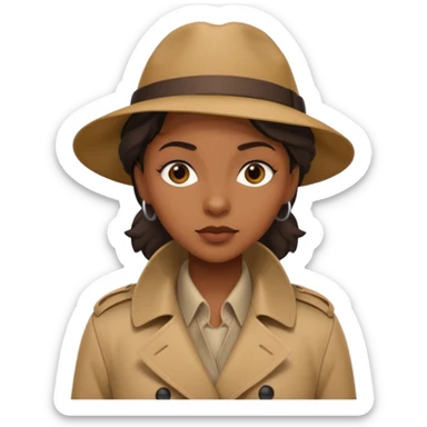 kahverengi trençkotlu kadın zenci dedektif  sticker