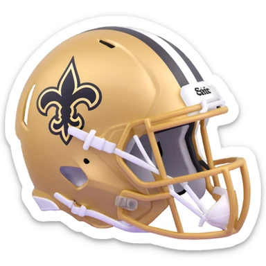 New Orleans Saints football helmet in black and gold team colors sticker