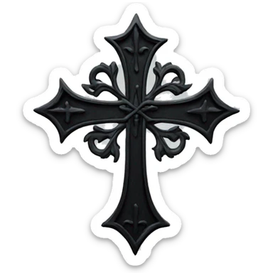 black gothic cross sticker