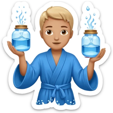 Water bearer holding do jars and spiking water inspired by aquarius sign sticker