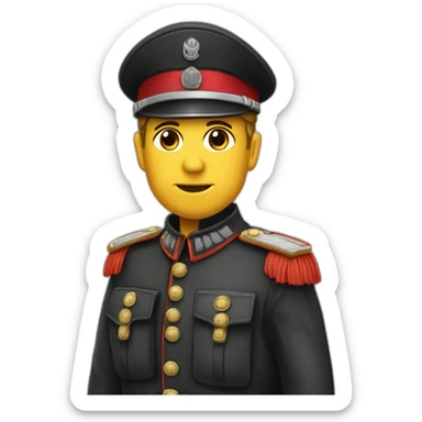 Soldat allemand brun costume noir sticker