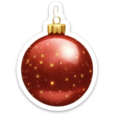 glitter Christmas bauble sticker