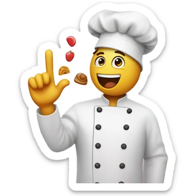 emoji blowing kiss with a chef’s hat  sticker