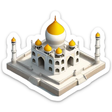 Taj mahal isometric sticker