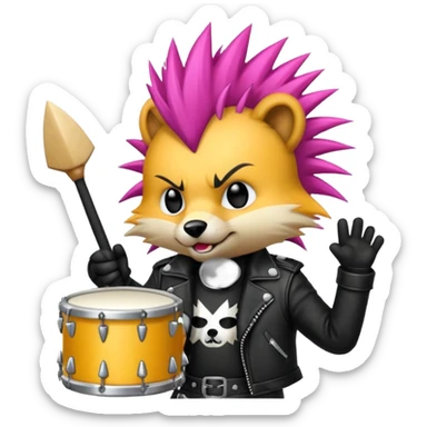 drummer animal punk sticker