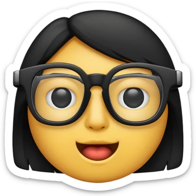 Black glasses sticker