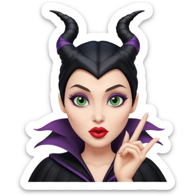 Maleficent blowing a kiss sticker