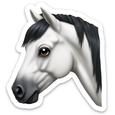 White and black painted horse sticker