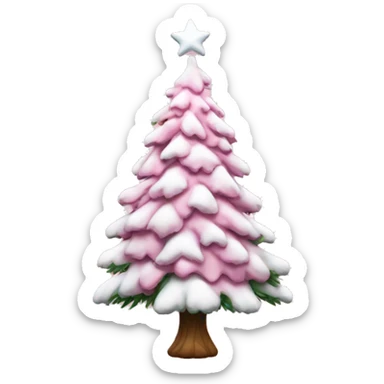 christmas tree with snow pink  sticker