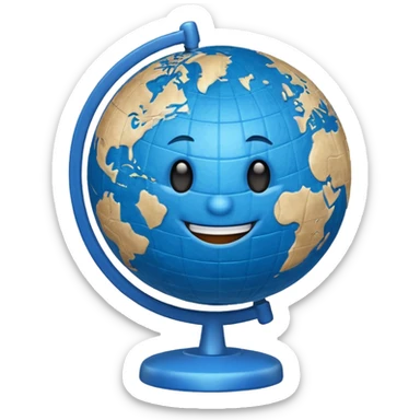 globe emoji with arms and legs sticker