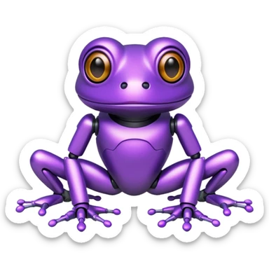 robot purple frog sticker