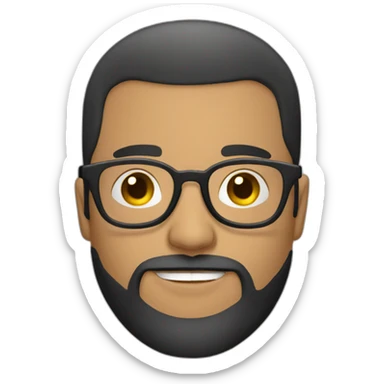 Bald latino 30 somethings with round glasses and beard sticker