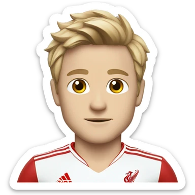 Martin Odegaard wearing Liverpool fc uniform sticker