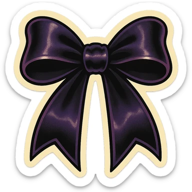 gothic bow in retro stickers style sticker