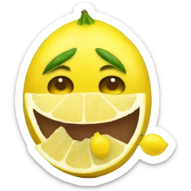having a lemon in mouth sticker