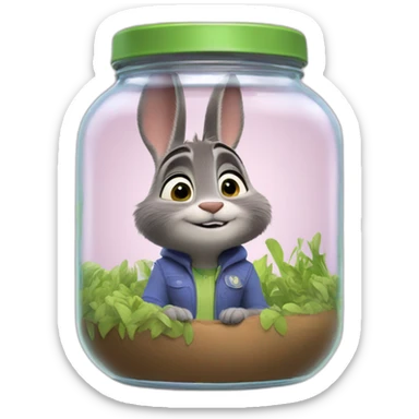 judy hopps from zootopia in a jar sticker