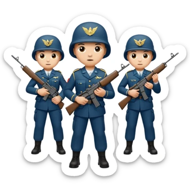 Marching soldiers with m16a4s rifles sticker