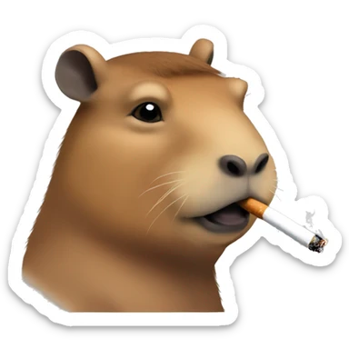 Capybara smoking a cigarette sticker