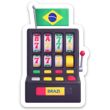 slot machine with Brazil and Mexico flags sticker