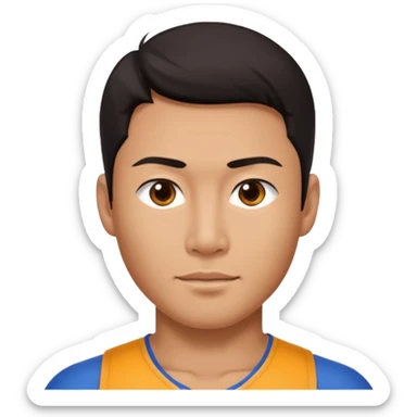 The Asian guy is into sports and is in great shape. sticker