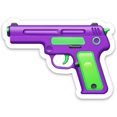  shooter game with this color purple  and neon green sticker
