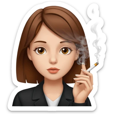 Brown hair girl smoking a joint sticker