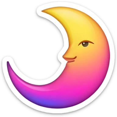 neon moon sticker