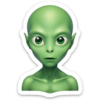 thinking about aliens sticker