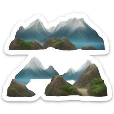 mountains with sea sticker