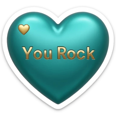 Teal heart with 'you rock'  sticker