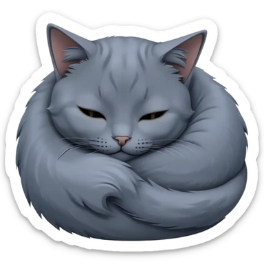 Russian blue cat curled up sleeping  sticker
