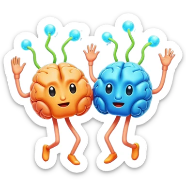 Last two brain cells dancing sticker