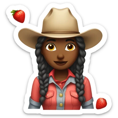 Strawberry cow girl sticker