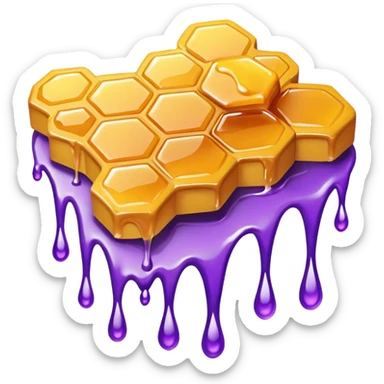 honey comb with purple sticker