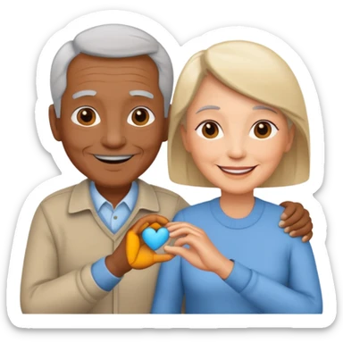 older couple, simple and clear sticker