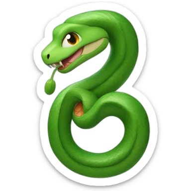 snake wrapping itself around and through the number 4 sticker