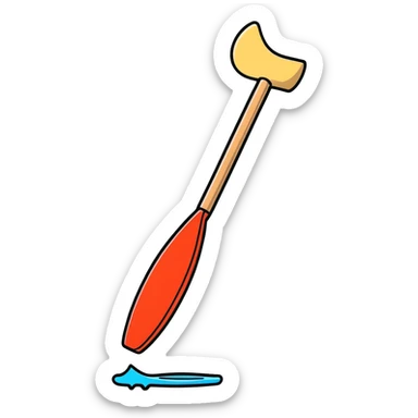 hand with paddle ready to hit sticker