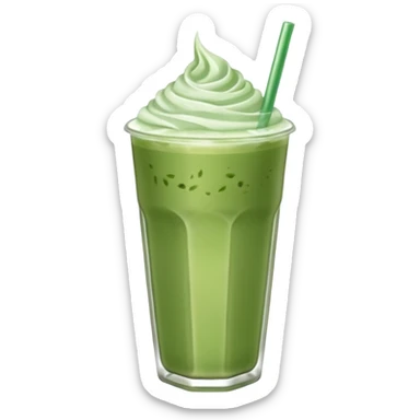 an iced matcha latte with no whip cream on top sticker