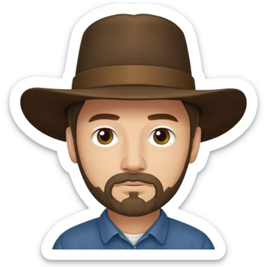 Amish man with goatee. 0 mustache  sticker
