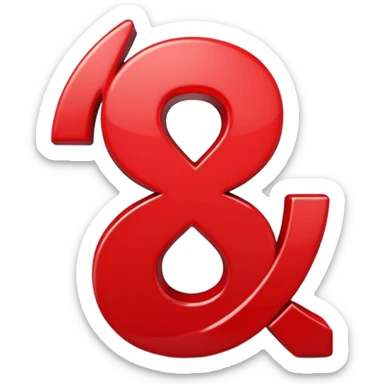 A 3D cartoon plus and percentage sign in red, glossy finish, Memoji-style realism. sticker