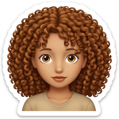 tan skinned,brown curly haired girl  sticker