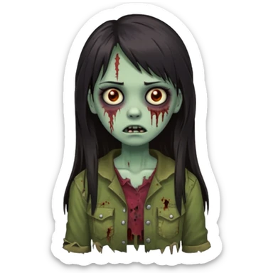 girl zombie long hair side bang sticker