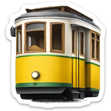 yellow lisbon old tram sticker