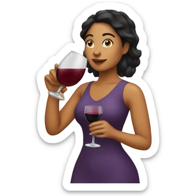Latina drinking wine sticker