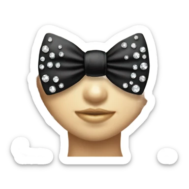 Elegant black bow with rhinestones  sticker