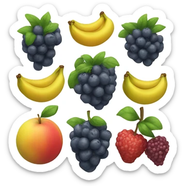 fruits bunched together, at least 7 fruits  sticker